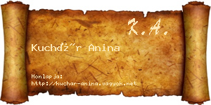 Kuchár Anina névjegykártya